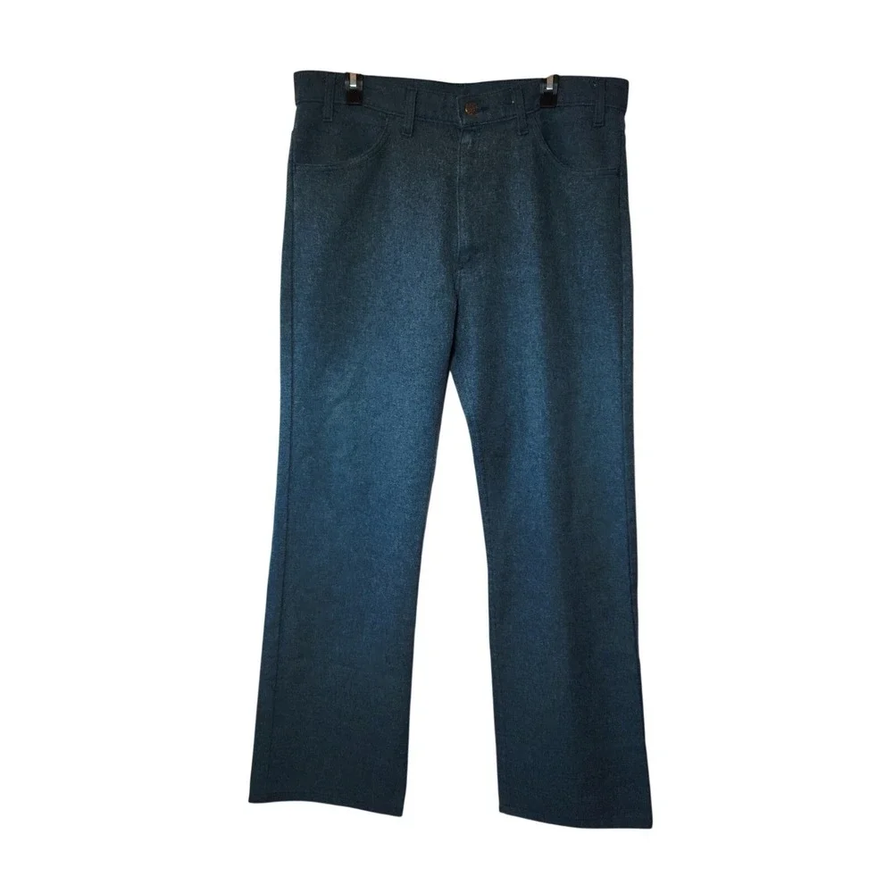 Vintage Levi's Action Slacks Men's 36x32 Blue Dacron Polyester Retro